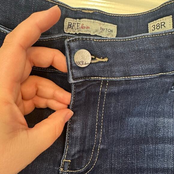 BKE Denim Women’s Payton Straight Leg Jeans Size 38R Dark Wash Stretch - Picture 4 of 9